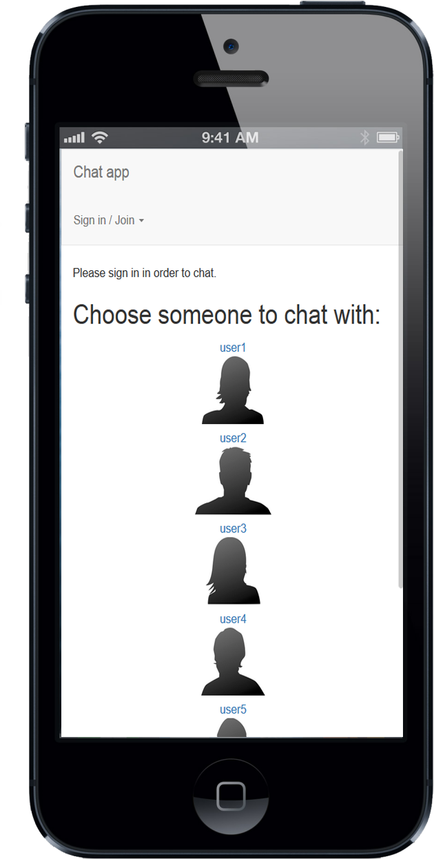 Chat application at mobile